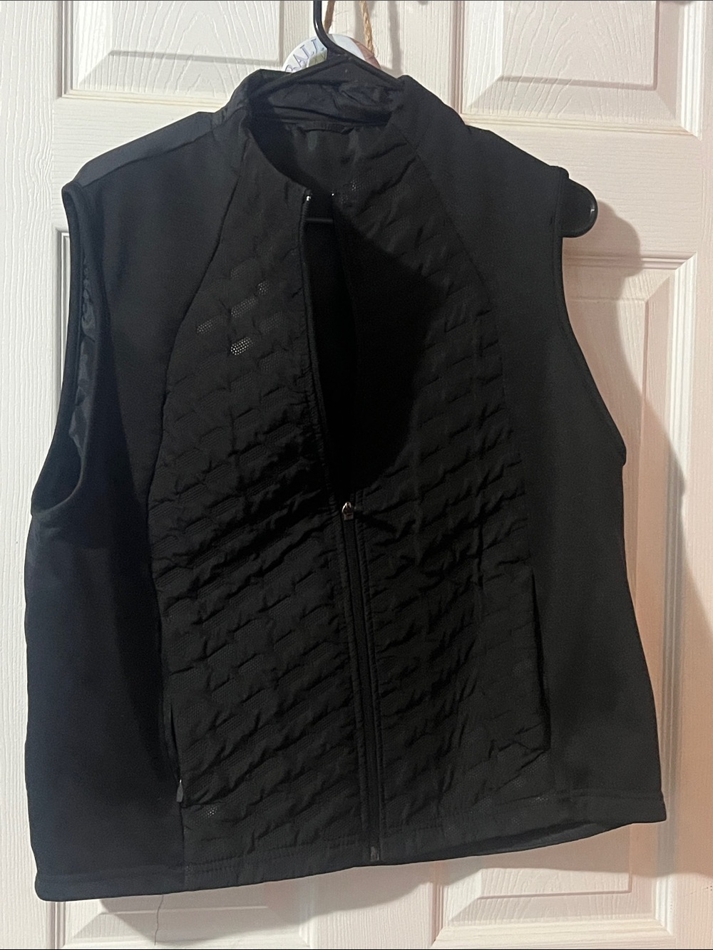 Black Quilted Front Vest - Women